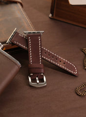 Pueblo Genuine Leather Apple Watch Strap - Brown - VAGAVE