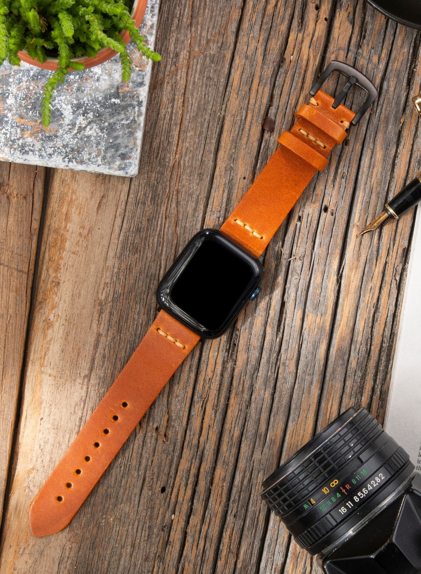 Apple Watch Musap Leather Strap - Camel