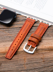 SamCrazy Genuine Leather Apple Watch Strap - Camel - VAGAVE