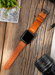 Musap Genuine Leather Apple Watch Strap - Camel - VAGAVE