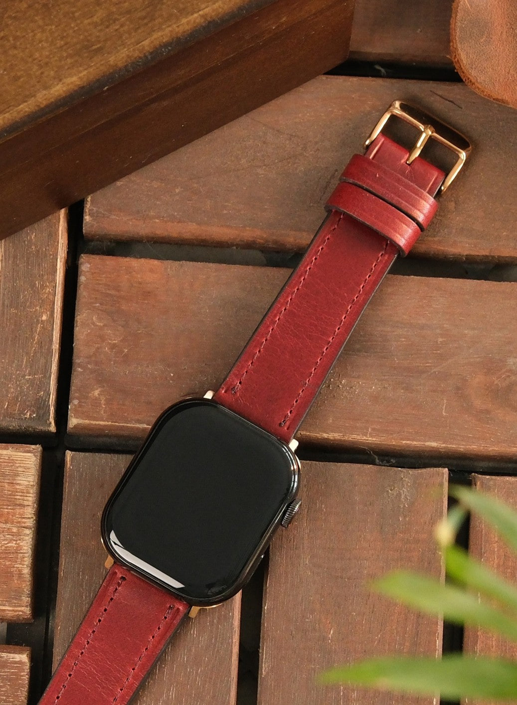 Apple Watch Buttero Leather Strap - Burgundy