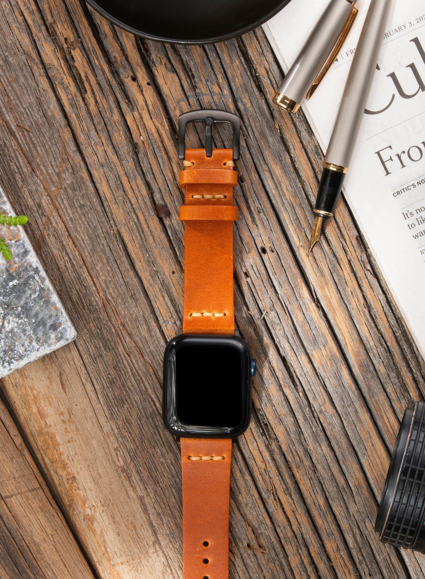 Apple Watch Musap Leather Strap - Camel