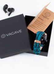 Vadiva Apple Watch Women Leather Strap - Blue Zebra