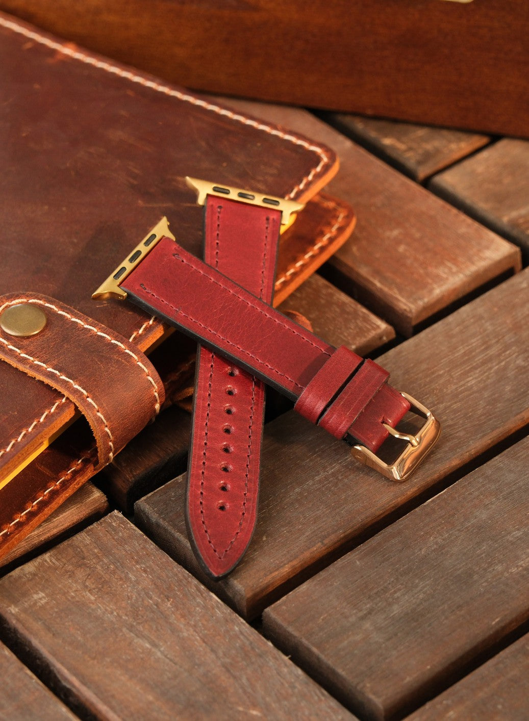 Apple Watch Buttero Leather Strap - Burgundy