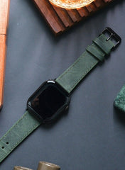 Isnos Genuine Leather Apple Watch Strap - Green - VAGAVE