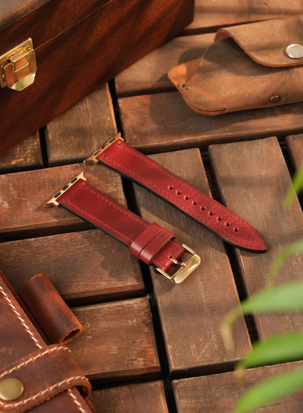 Apple Watch Buttero Leather Strap - Burgundy