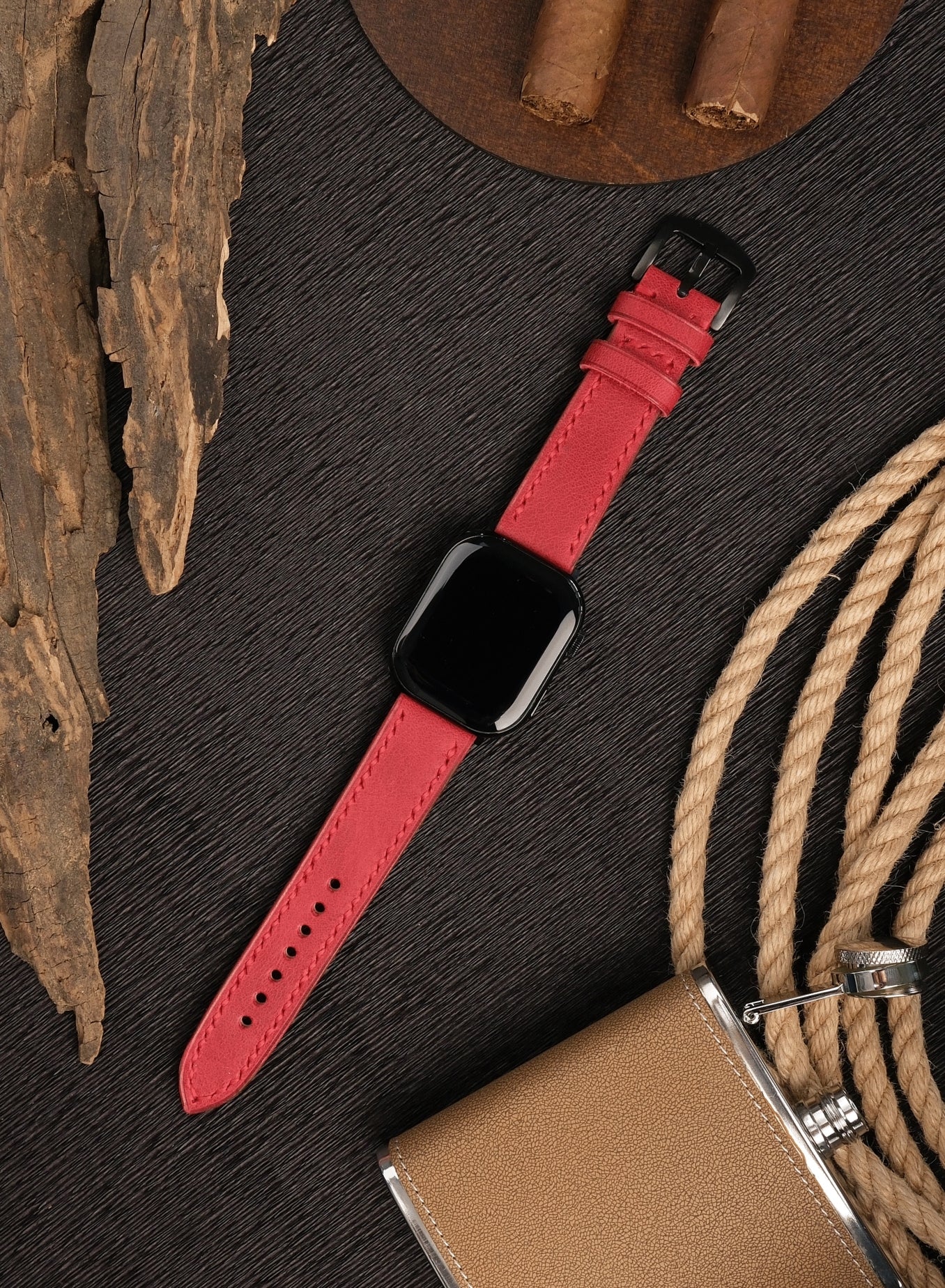 Apple Watch Tiana Leather Strap - Red