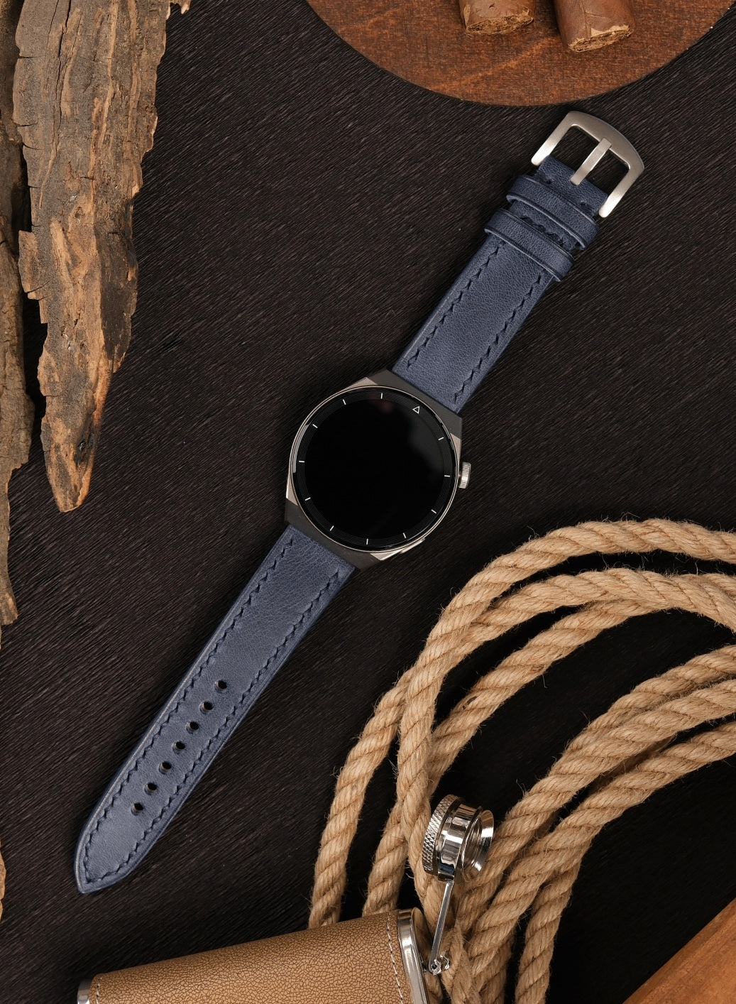 Garmin Watch Tiana Leather Strap - Blue