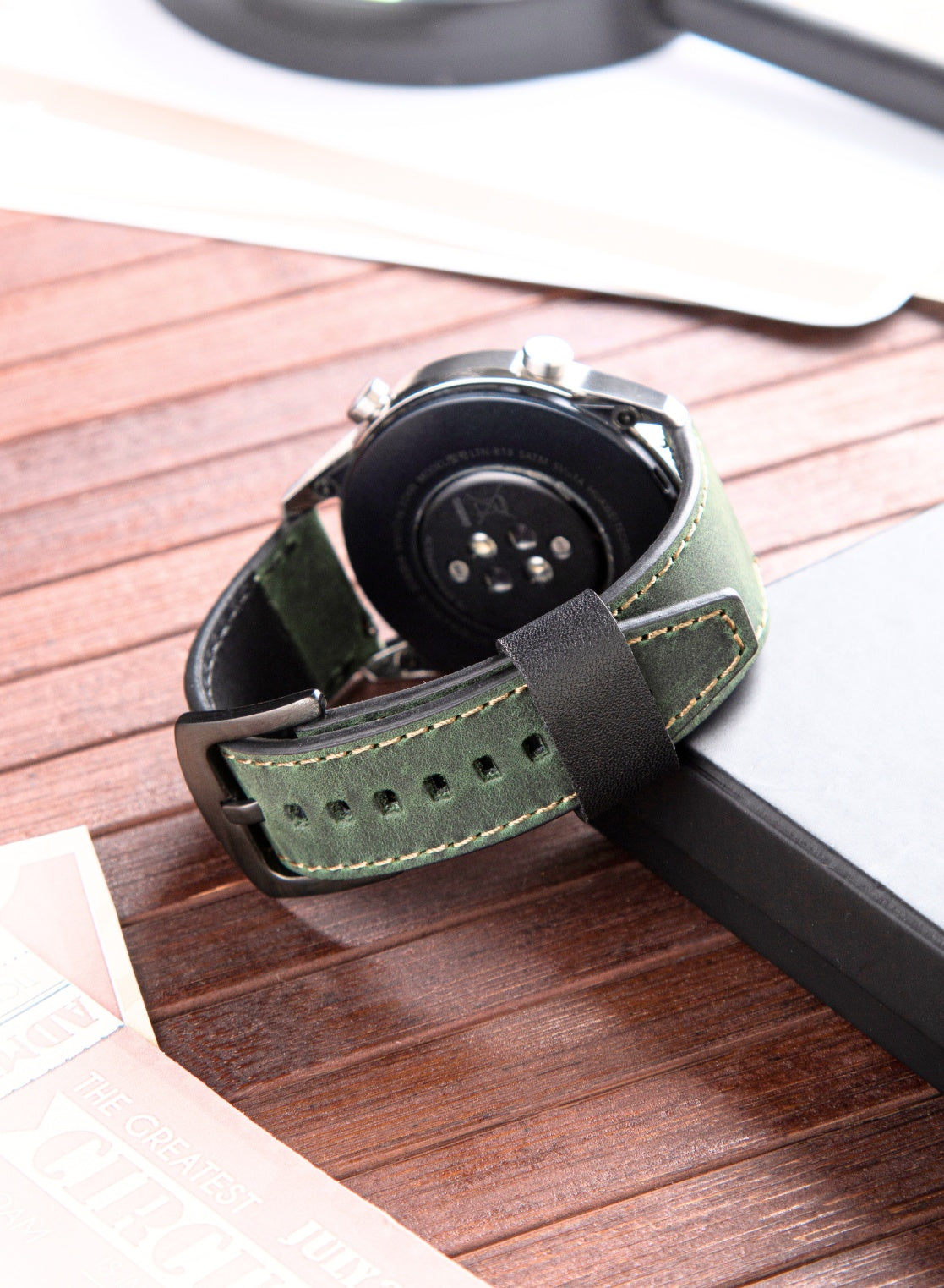 Garmin Watch Dissam Leather Strap - Green