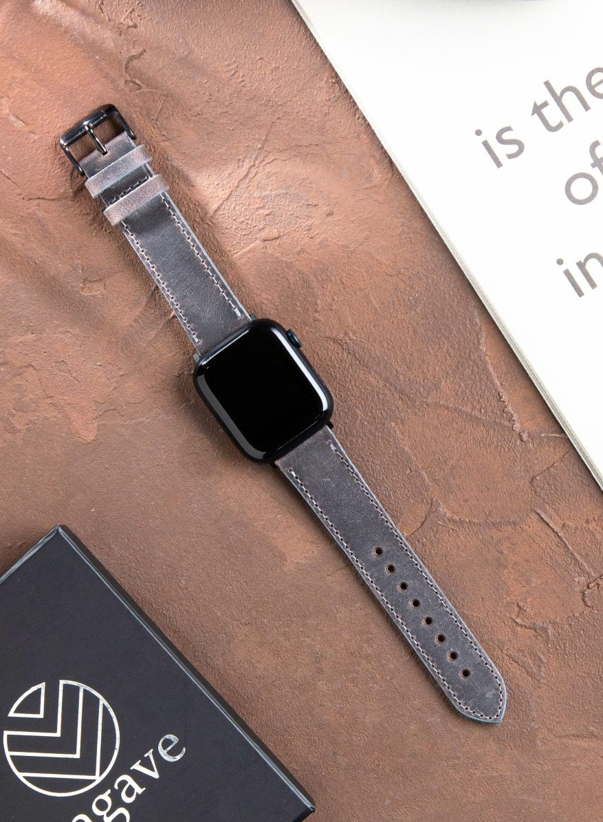 Apple Watch Crazy Leather Strap - Gray