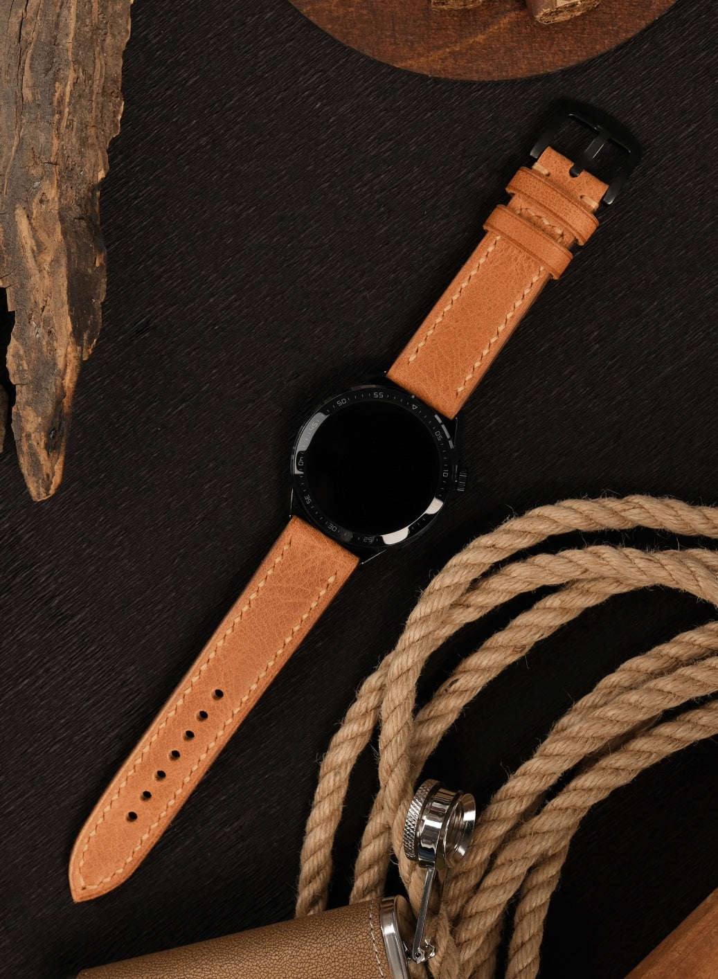 Garmin Watch Tiana Leather Strap -Camel