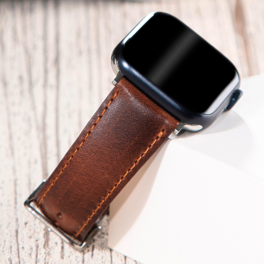 Apple Watch Deri Kordon Kahve - Fullup - vagave