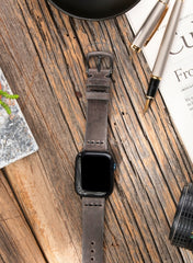 Musap Genuine Leather Apple Watch Strap - Gray - VAGAVE