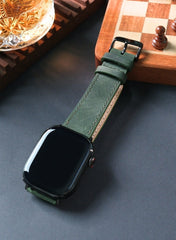 Isnos Genuine Leather Apple Watch Strap - Green - VAGAVE