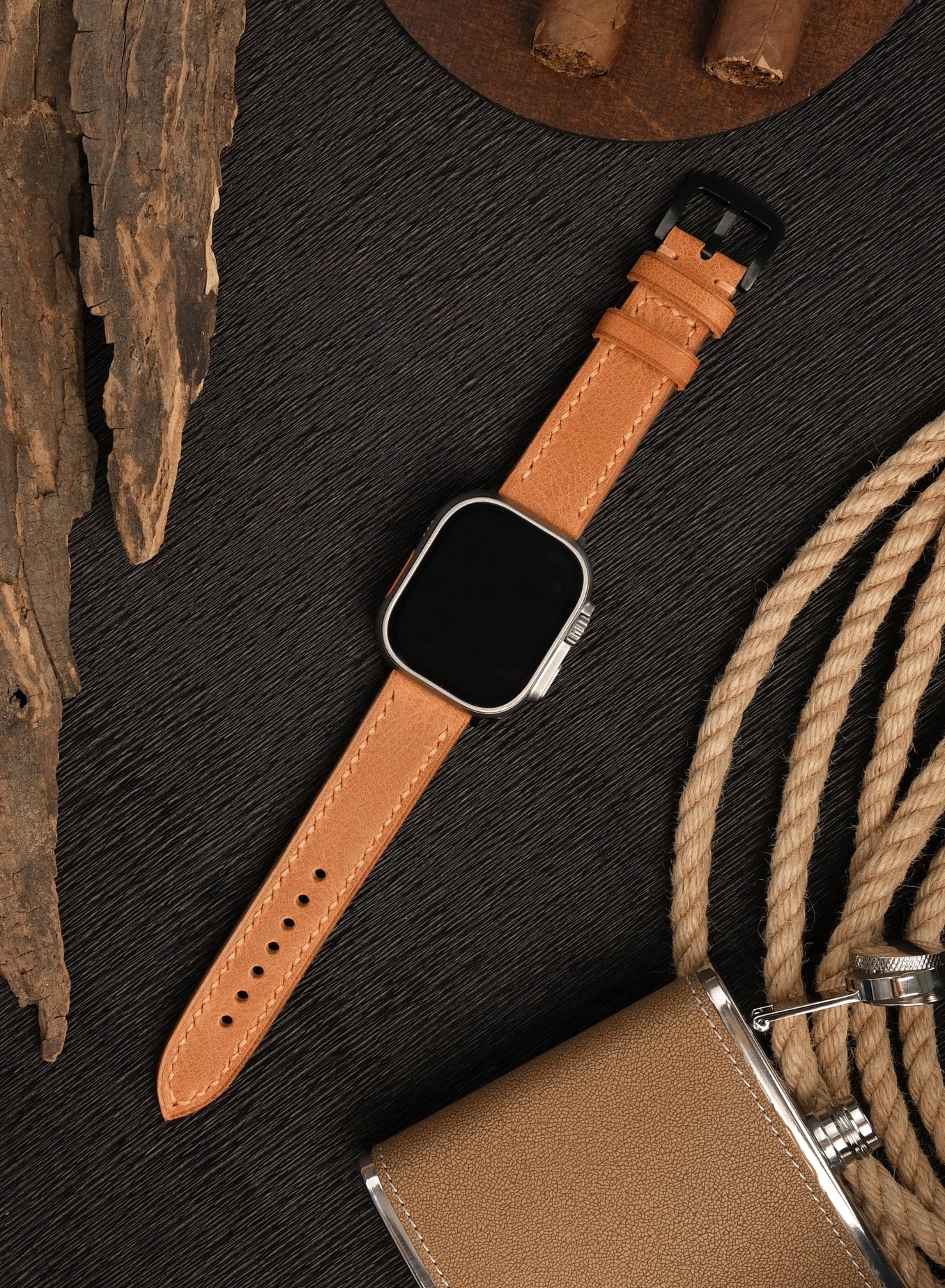 Apple Watch Tiana Leather Strap - Camel