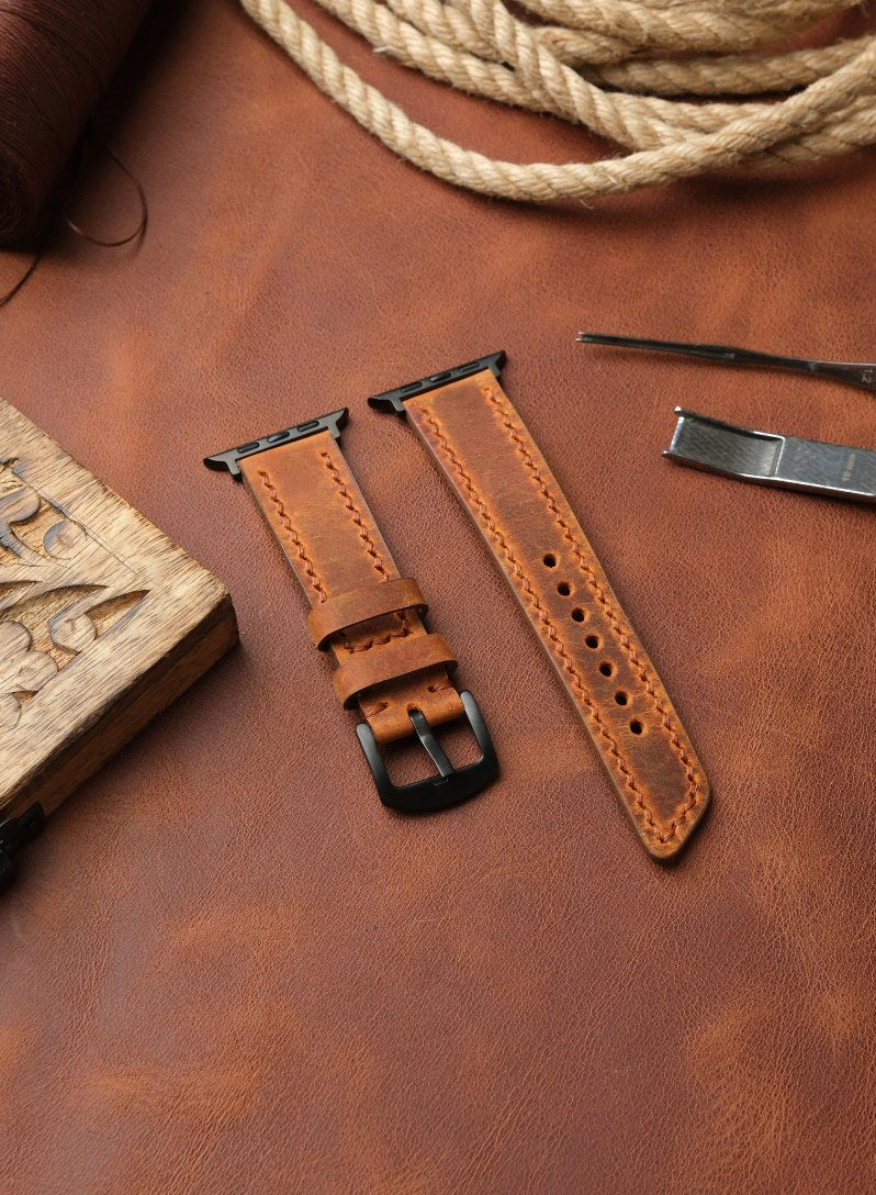 Apple Watch Berdik Leather Strap - Camel