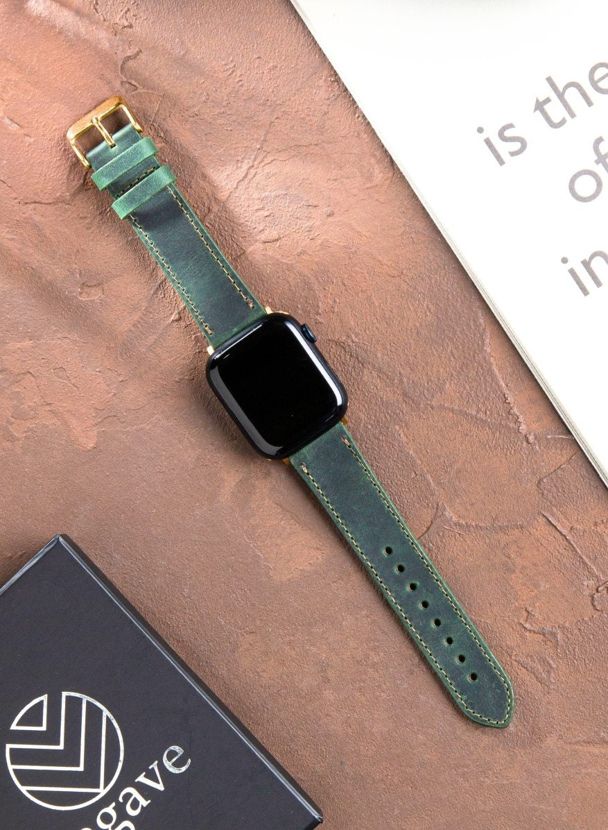 Apple Watch Crazy Leather Strap - Green