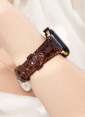 Crop Apple Watch Women Leather Strap - Brown