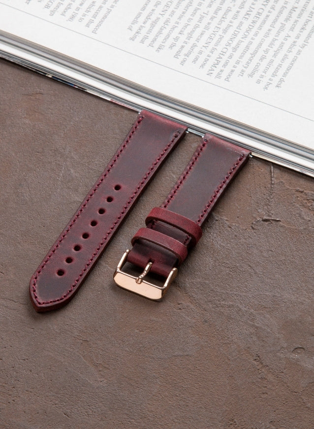 Garmin Watch Crazy Leather Strap - Burgundy
