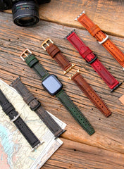 SamCrazy Genuine Leather Apple Watch Strap - Green - VAGAVE