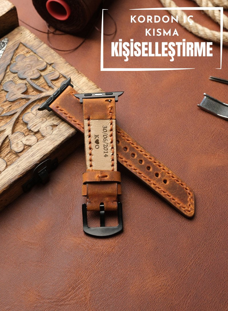 Apple Watch Berdik Leather Strap - Camel