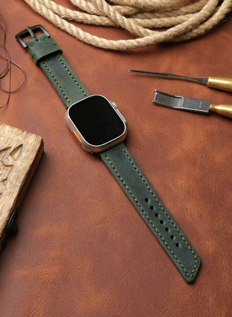 Apple Watch Berdik Leather Strap - Green