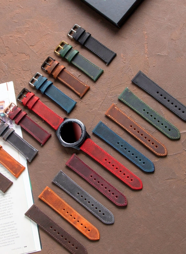 Garmin Watch Crazy Leather Strap - Blue