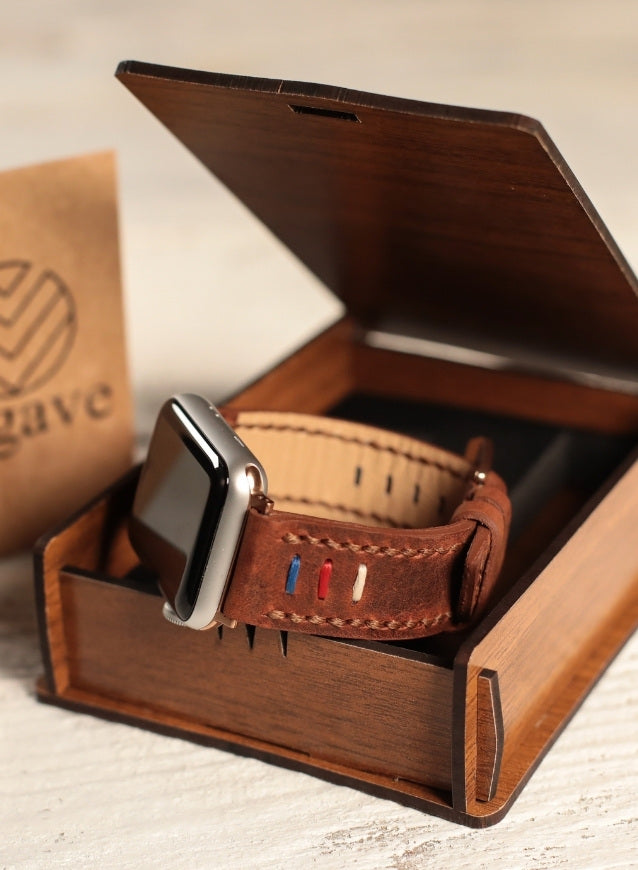 Apple Watch Three Ropes Leather Strap - Tan