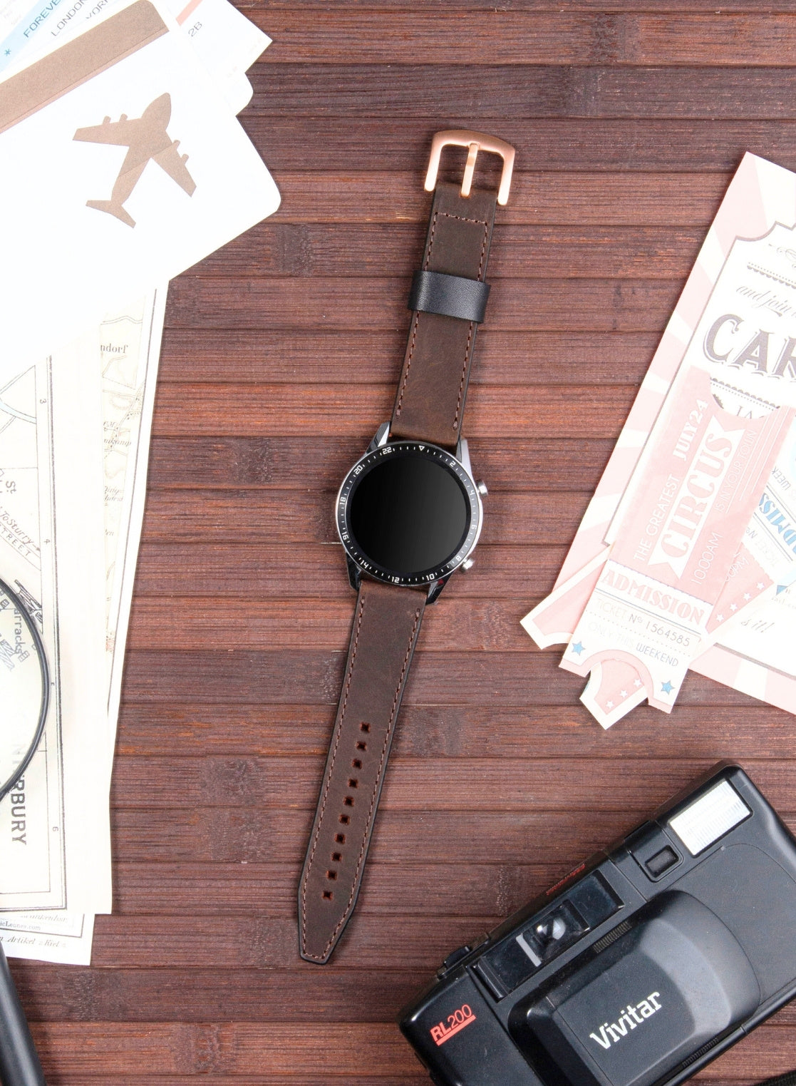 Garmin Watch Dissam Leather Strap - Brown