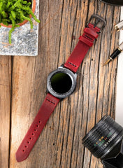 Musap Genuine Leather Huawei Watch Strap - Red - VAGAVE