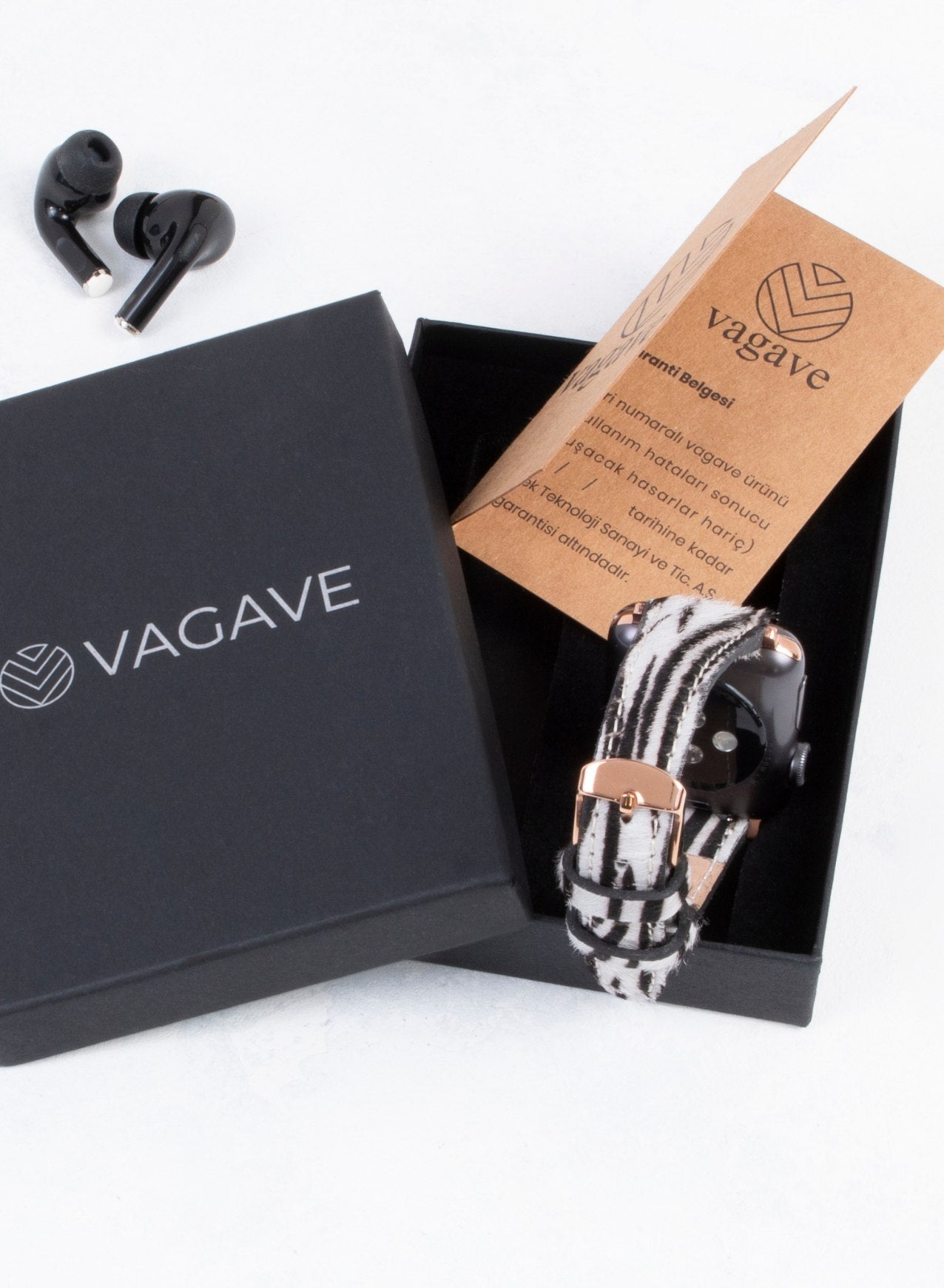 Apple Watch Vadiva  Leather Women Strap - White Zebra