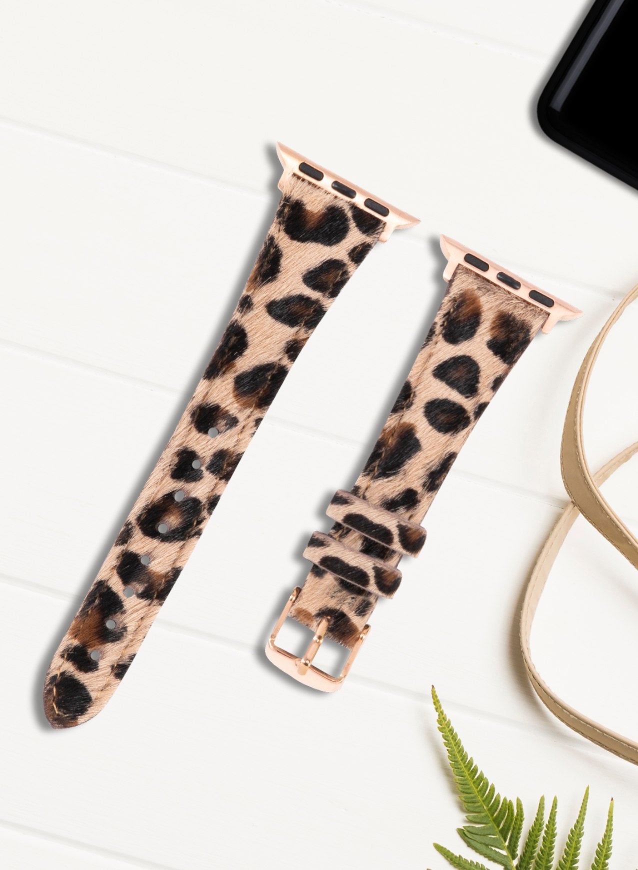 Apple Watch Vadiva Leather Women  Strap - Brown Leopard