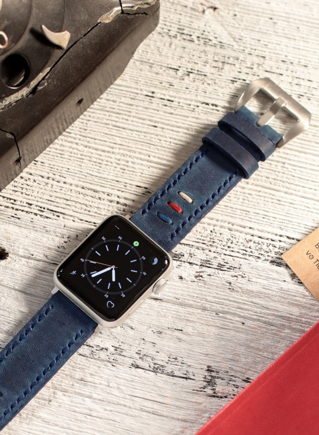 Apple Watch Three Ropes Leather Strap - Blue