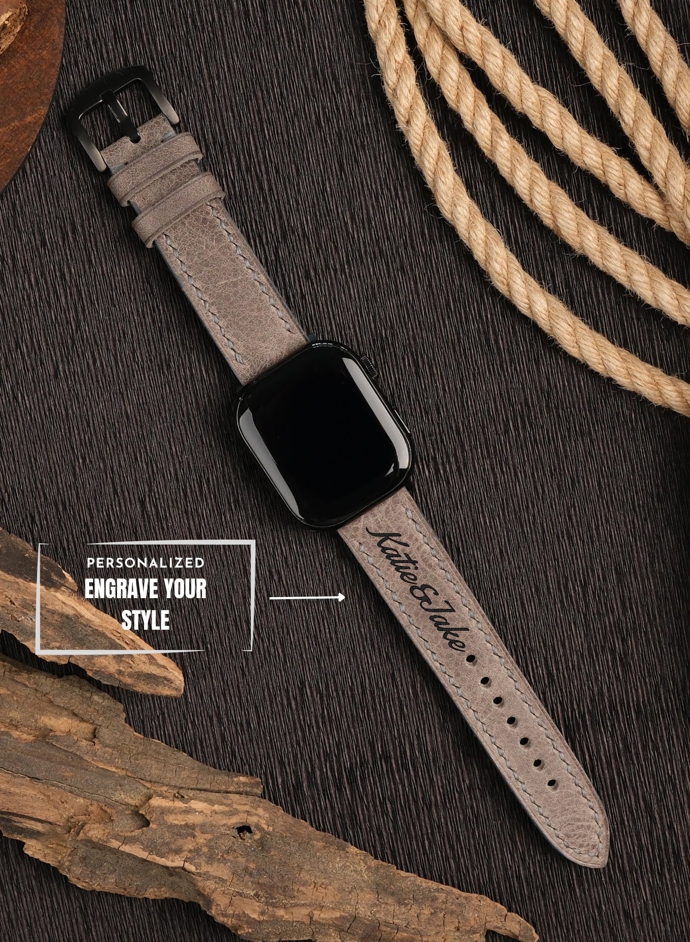 Apple Watch Tiana Leather Strap - Gray
