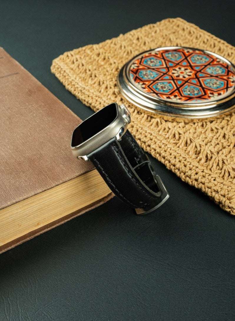 Apple Watch Zuvart Leather Strap - Black