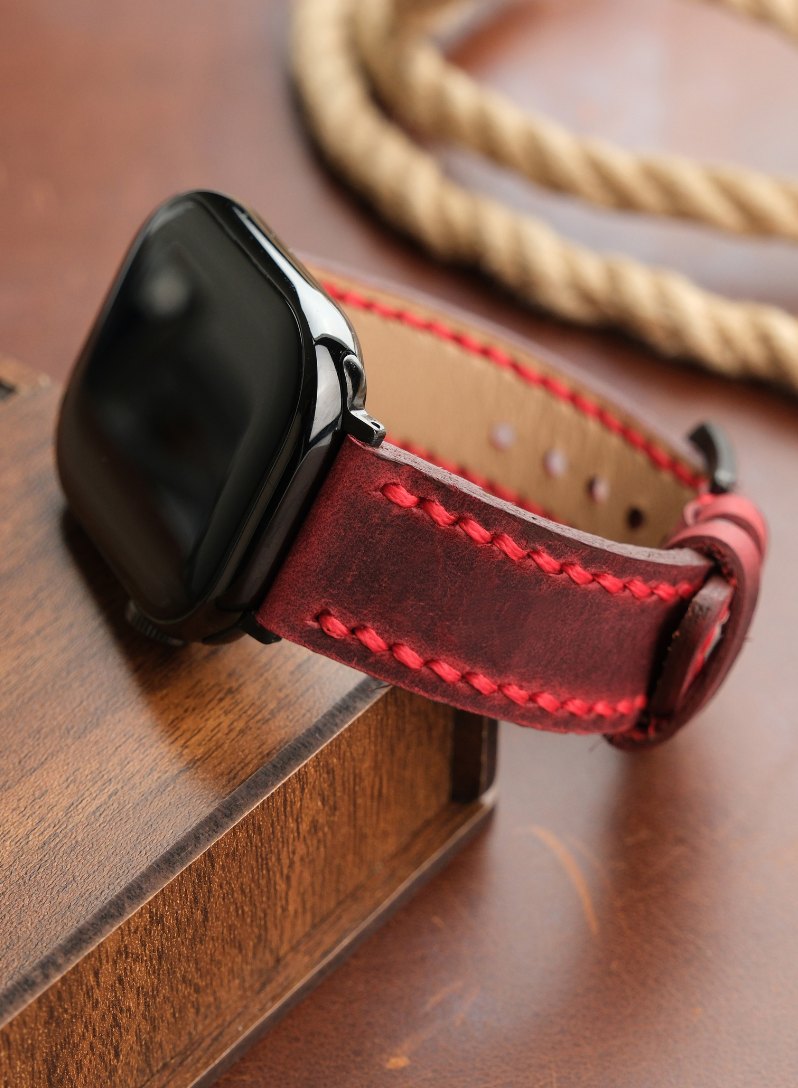 Apple Watch Berdik Leather Strap -Red