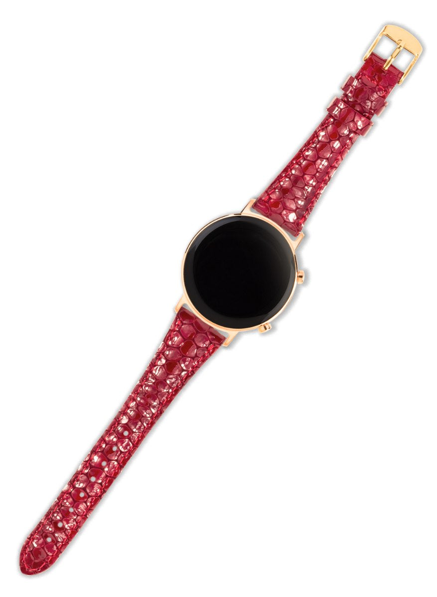 Crop Huawei Watch Women Leather Strap - Red