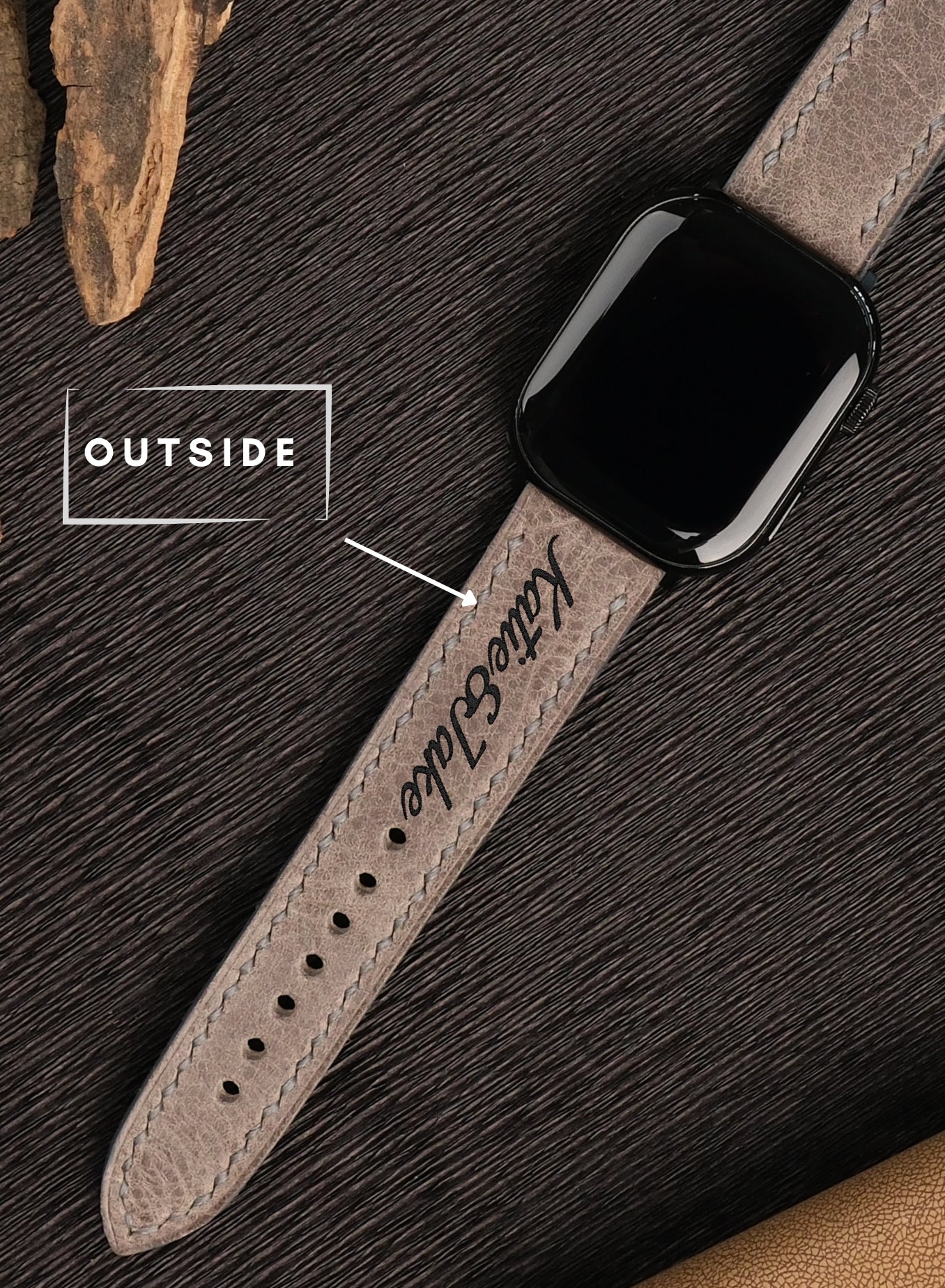 Apple Watch Tiana Leather Strap - Gray