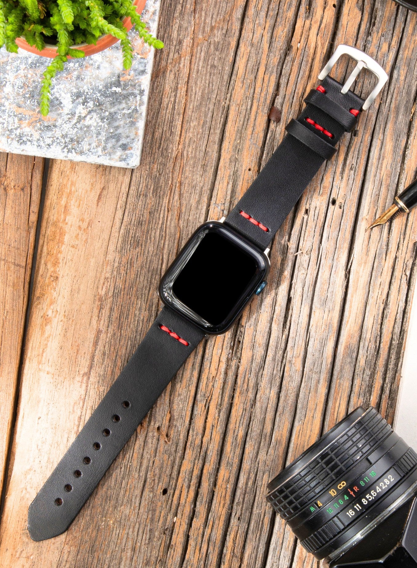Apple Watch Musap Leather Strap - Black