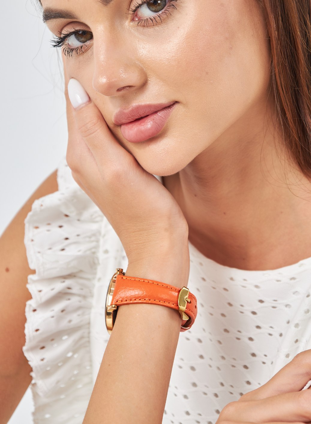 Pupi Huawei Watch Women Leather Strap - Orange