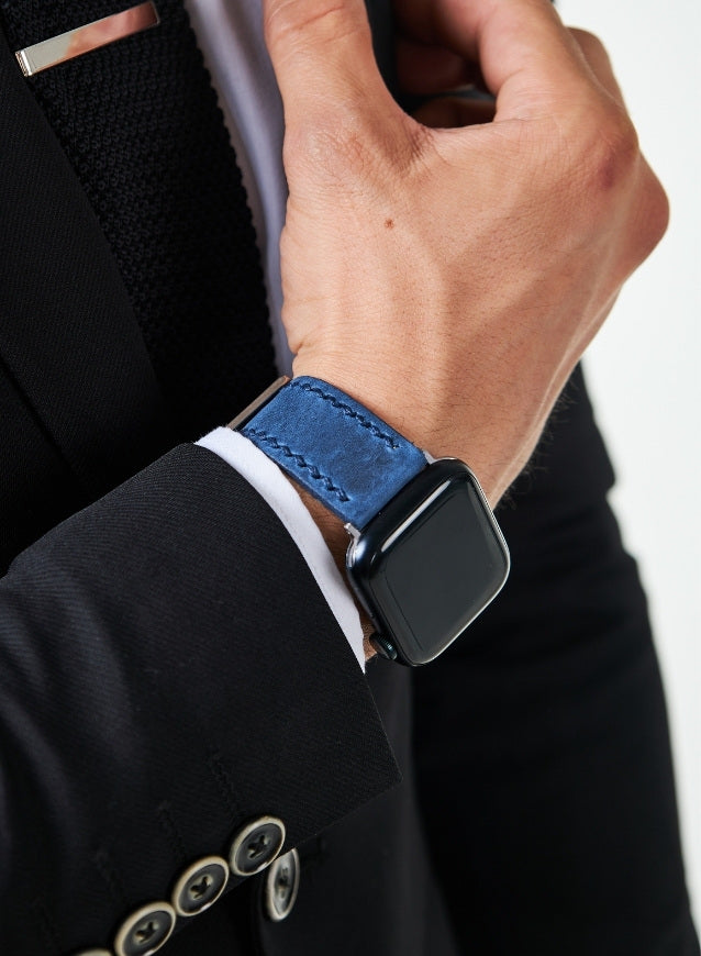 Apple Watch Three Ropes Leather Strap - Blue