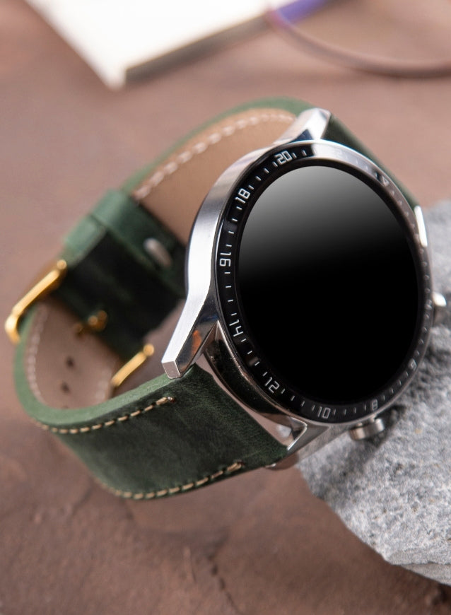 Garmin Watch Crazy Leather Strap - Green