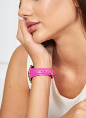 Kamhis Samsung Watch Women Leather Strap - Fuchsia