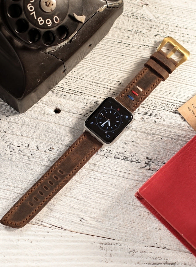 Apple Watch Three Ropes Leather Strap - Brown