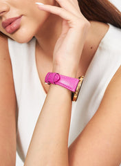 Kamhis Samsung Watch Women Leather Strap - Fuchsia