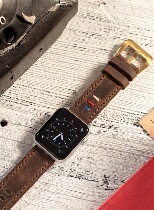 Apple Watch Three Ropes Leather Strap - Brown