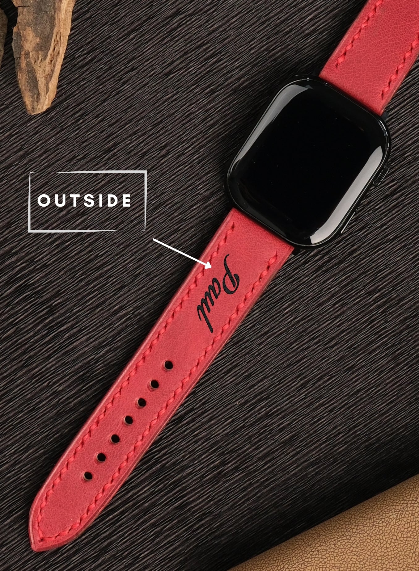 Apple Watch Tiana Leather Strap - Red
