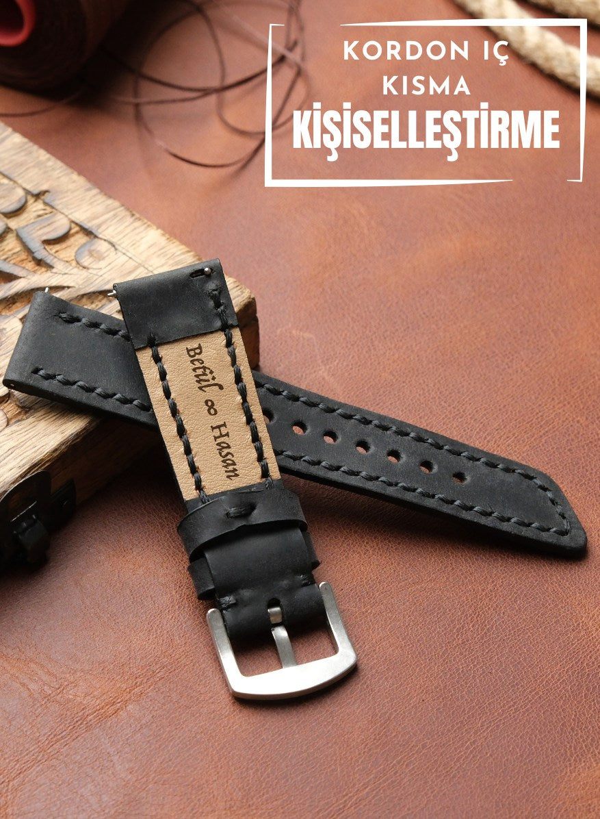 Classic Watch Berdik Leather Strap - Black