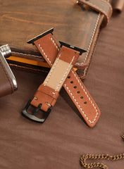 Pueblo Genuine Leather Apple Watch Strap - Camel - VAGAVE