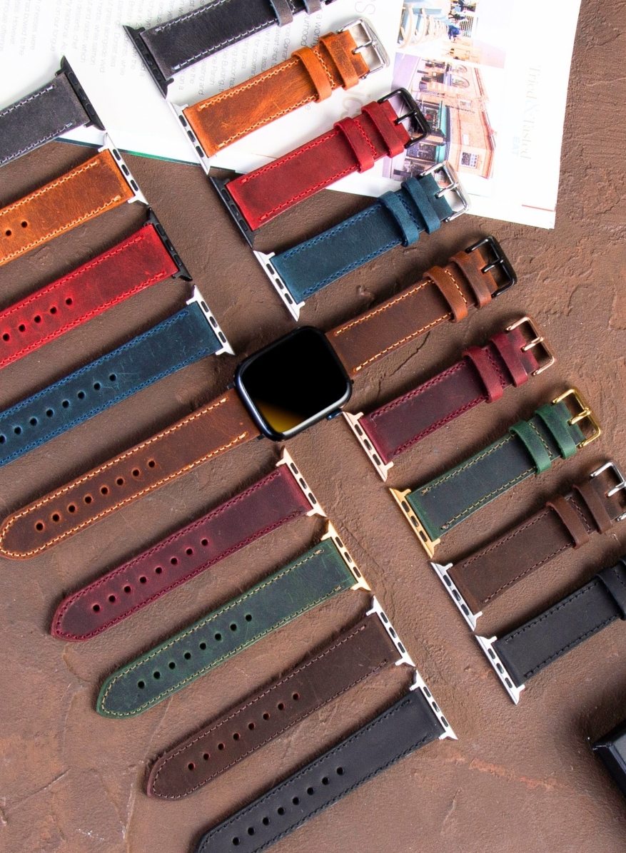 Apple Watch Crazy Leather Strap - Red